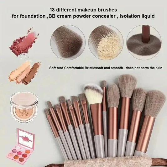 Professional 13–16Pcs Makeup Brush Set with Bag