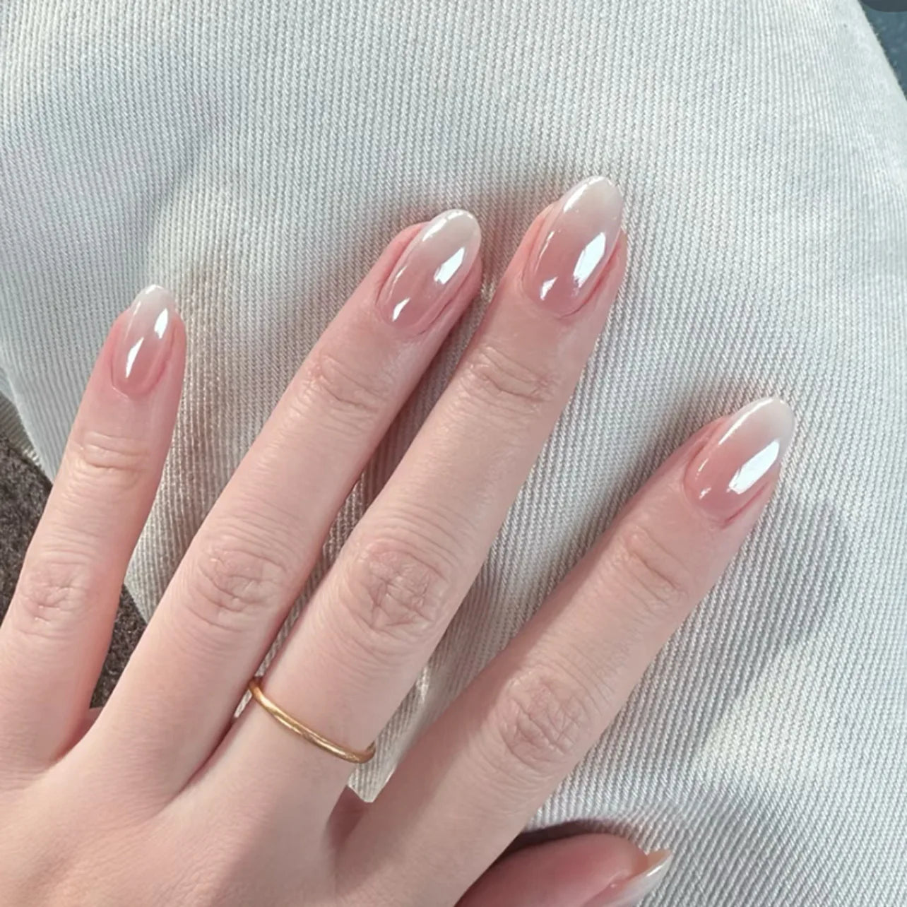 3D Flower French Tip Press On Nails Almond