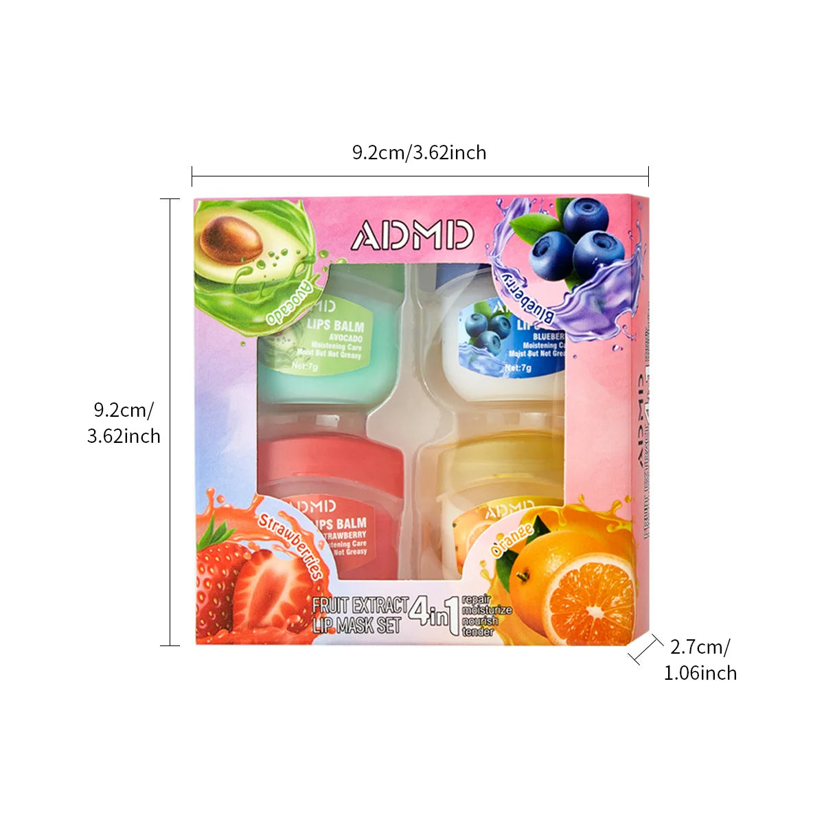 8pcs/box Fruits Lip Balm Sets Moisturizing Lipstick Makeup Base Moisturizer Lip Balm Anti-Cracking Lips Skin Care
