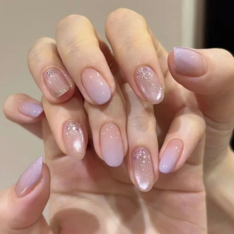 3D Flower French Tip Press On Nails Almond