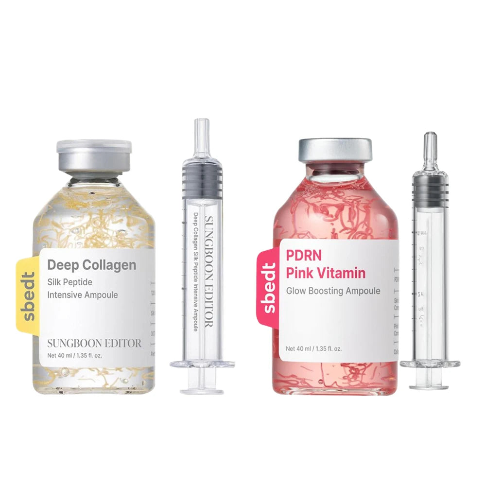 Korean Deep Collagen Skin Care Set – Silk Peptide Ampoule, Boosting Serum & Retinol Capsule | Fade Fine Lines
