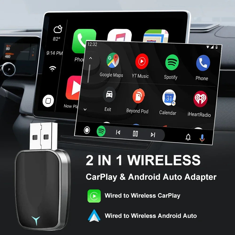 2026 CarPlay Android Auto Wireless Adapter, Fast Pairing, Quick Connection