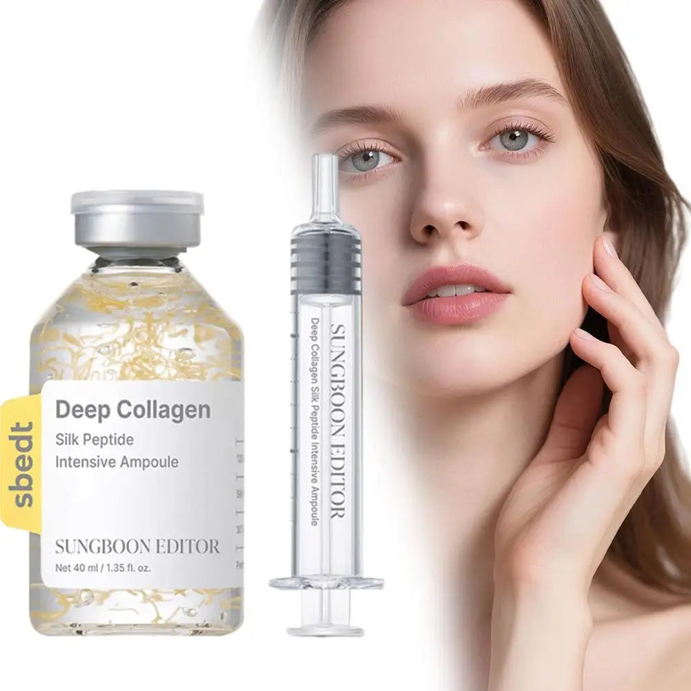 Korean Deep Collagen Skin Care Set – Silk Peptide Ampoule, Boosting Serum & Retinol Capsule | Fade Fine Lines