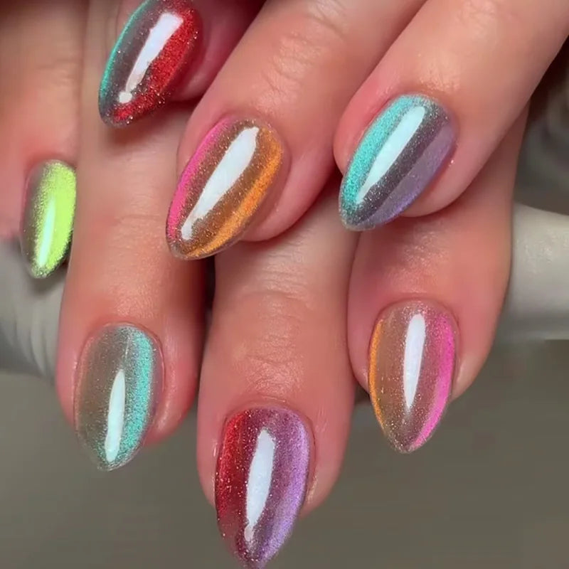 3D Flower French Tip Press On Nails Almond